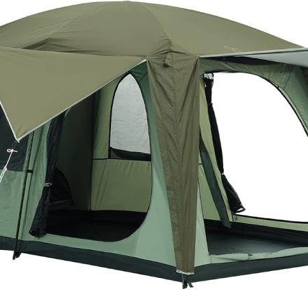4-6 Person Camping Tent with 3 Door 2 Room Large Family Cabin Tents, Double Layer Waterproof Portable Glamping Tent, Big Tents for Outdoor Camping Hiking and Backpacking