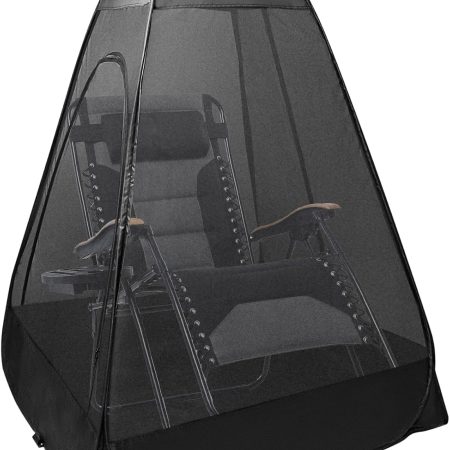 1-Person Camping Chair Pop up Tent, 47"x47"x59" See Through Single Mesh Tent Bugs Barrier Mosquito Net 2 Zipper Doors Outdoor Sports Pod Shelter with Bag for Fishing, Not Included Chair